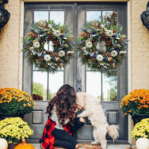 Autumn sale🎃White Pumpkins Ranunculus Wreath