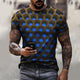 3D Graphic Printed Short Sleeve Shirts Optical Illusion Circles