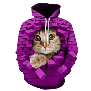 3D Graphic Printed Hoodies Cat