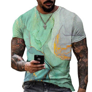 3D Graphic Printed Short Sleeve Shirts  Geometric Crack