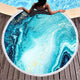 New Marbled Fringed Circular Bathroom Beach Towel