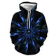 3D Graphic Printed Hoodies Blue Flower