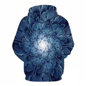 3D Graphic Printed Hoodies Blooming Flower