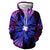 3D Graphic Printed Hoodies Purple Leaves