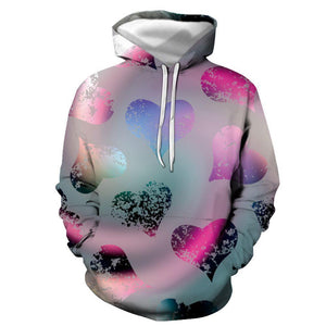 3D Graphic Printed Hoodies Love