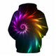 3D Graphic Printed Hoodies Colorful Vortex