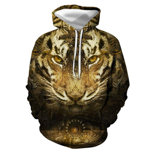 3D Graphic Printed Hoodies Tiger