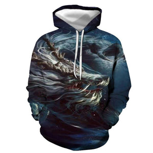 3D Graphic Printed Hoodies Dragon