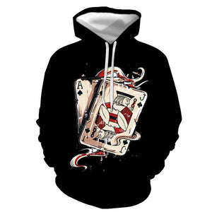 3D Graphic Printed Hoodies Poker J