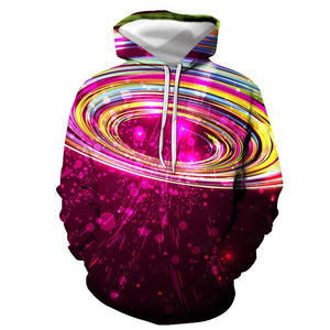 3D Graphic Printed Hoodies Colorful Circle