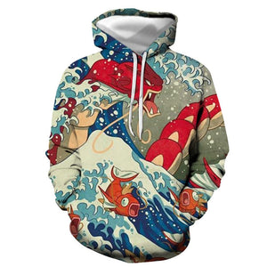 3D Graphic Printed Hoodies Carp