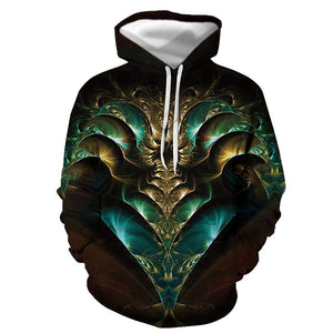 3D Graphic Printed Hoodies A Pattern Of Horror