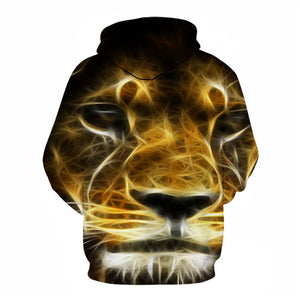 3D Graphic Printed Hoodies Leopard