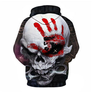 3D Graphic Printed Hoodies Skull