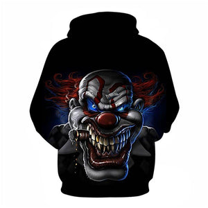 3D Graphic Printed Hoodies Clown