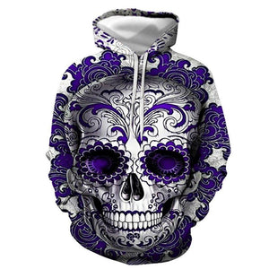 3D Graphic Printed Hoodies Skull