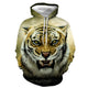 3D Graphic Printed Hoodies Tiger