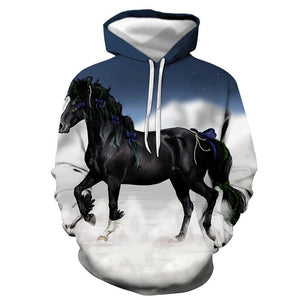 3D Graphic Printed Hoodies Horse