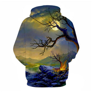 3D Graphic Printed Hoodies Tree