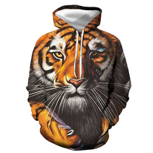 3D Graphic Printed Hoodies Tiger