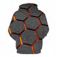 3D Graphic Printed Hoodies Black Hexagon