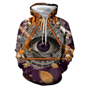 3D Graphic Printed Hoodies Demo & Eye