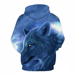 3D Graphic Printed Hoodies Ice Wolf