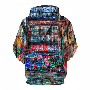 3D Graphic Printed Hoodies Graffiti