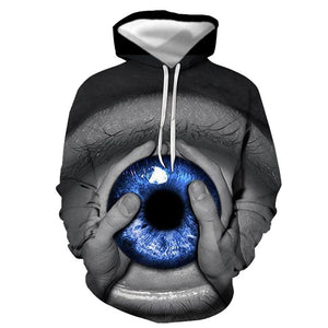 3D Graphic Printed Hoodies Eye In Hand