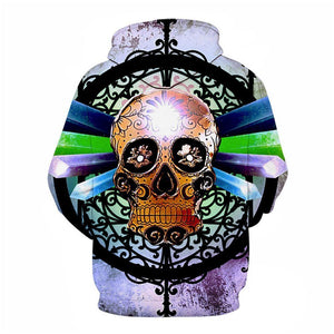 3D Graphic Printed Hoodies Skull Variety