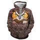 3D Graphic Printed Hoodies Owl