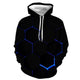 3D Graphic Printed Hoodies Blue Light