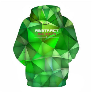 3D Graphic Printed Hoodies The Green Square