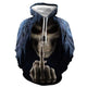 3D Graphic Printed Hoodies Skull