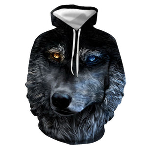 3D Graphic Printed Hoodies Wolf