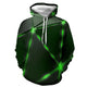 3D Graphic Printed Hoodies Green Keyboard