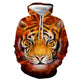 3D Graphic Printed Hoodies Tiger