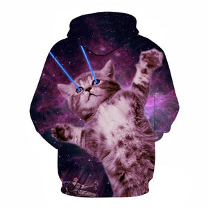 3D Graphic Printed Hoodies Cute Cat