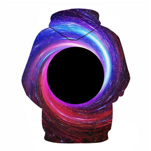 3D Graphic Printed Hoodies Black Hole